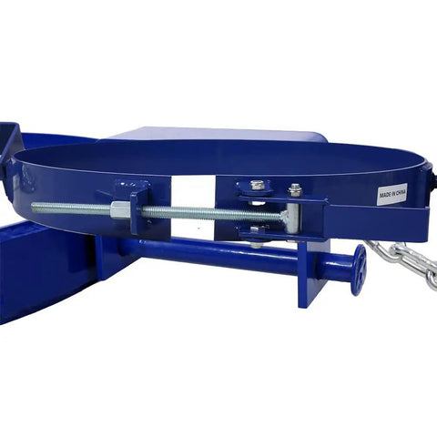 Heavy Duty Drum Handler Rig For Smooth 55 Gallon Steel Barrel Hauling detailed view of manual dispensing control mechanism.