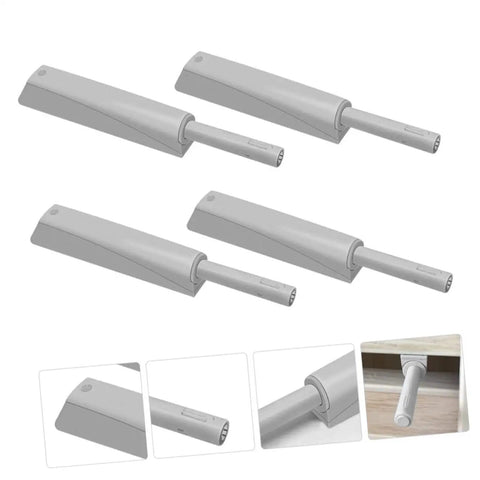4 Piece Cabinet Push Open Latch Set Bringing Zero Drama Touch To Open Hidden Rebounder Hardware For Bedroom Bathroom Doors Tough Plastic Finger Catch That Silences Cabinet Doors And Looks Clean Always