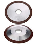 Rock Solid Six Inch Dish Resin Diamond Grinding Facing Wheel Bulletproof 320 Grit showing a 6 inch diameter disc for carbide saw sharpening.