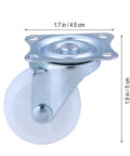 Inch Swivel Caster Universal Brake Wheel for Furniture, PP 8 Pcs, 1.7 in metal mount with clear wheel, sturdy design.