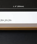 Pro Grade Japanese Whetstone Sharpener 1000 Grit Water Stone for knives, 8x2.85x0.9 inch, white stone on stand with measurements