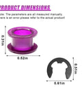 2 Pack Shift Cable Bushing Repair Kit With Clips For Most Car Models showing dimensions for bushing and clip in inches.