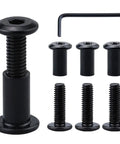 Top Shelf Heavy Duty 1/4-20 X 2 Inch Furniture Connector Bolts And Barrel Nuts Kit With Hex Key In Black 304 Stainless Steel set