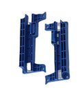 Close-up of blue components from Router Sled For Woodworking With Aluminum Alloy Planer Jig, Precise Guide Rail And Low Friction Slide
