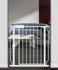 Extra Tall Wide Baby Gate With Walk Through Door 30 Inches High And 51 To 58 Inches Adjustable Width No Drill Pressure Mounted Safety Gate