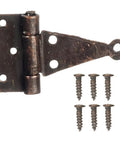 Bronze Finish Dollhouse T Hinges Set 1 12 Scale Metal Miniature Hardware with 24 Nails