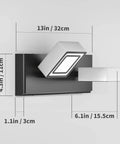 Dope Modern LED Vanity Light With 180 Degree Up Down Angles And 360 Degree Swivel, matte black wall mount dimensions view