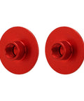 Two Pack Red Front Fork Covers for Mountain and Road Bikes, Electroplated Aluminum Shock Absorption Caps, front view