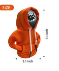 Orange Gear Shift Hoodie Cover for Cars with dimensions, Dope Knob Hoodie for Auto Shifter, Sporty Mini Hoodie Interior Style