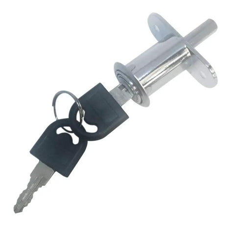 Top Notch Zinc Alloy Push Plunger Cabinet Lock With 32 Mm Cylinder And 19 Mm Diameter For Sliding Drawers Keyed Alike One Key Opens Both.