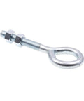 Eye Bolts With Nuts One Half Inch Diameter, 13 TPI, Six Inch Long, Zinc Plated Steel, 10 Pack, Includes Hex Nuts