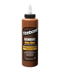 Ready Mix Hide Glue Sixteen Oz For Fine Furniture And Antique Restoration Slow Setting Woodwork Adhesive in a brown bottle.
