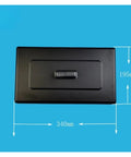 Top view of VEVOR Two Pieces Plastic Cover For 34 By 19.5 Cm Mix Hopper Lid with dimensions, black, for soft serve machines.