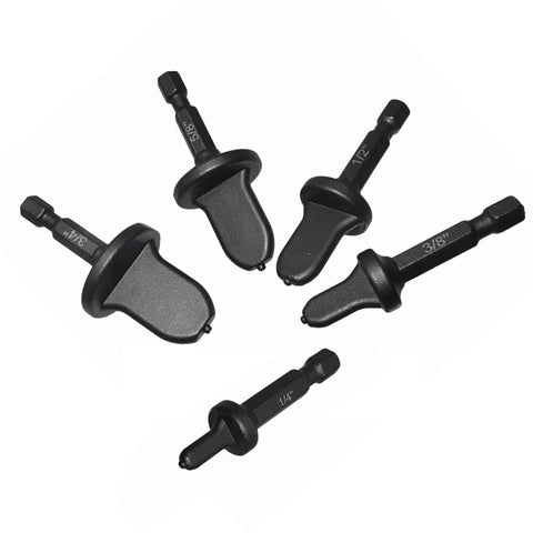 5 Piece Swaging Drill Bit Set For Copper Pipe Flaring, Portable Tube Expander Kit With 1/4, 3/8, 1/2, 5/8 And 3/4 Inch Bits, HVAC Tool