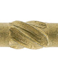 Close-up of Type 17 notched point on beefy five inch lag screw with exterior coating torx star drive heavy duty structural fastener.