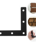 Black L Shaped Corner Brackets Set of 30 Durable Flat Metal Plates Made from Cold Rolled Steel for Quick DIY Fixes Furniture Repair