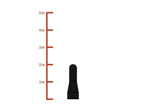 MINI Cooper Stubby Jr Antenna 2 Inch Short Antenna Replacement For 2001 To 2026 Cars shown next to a measurement scale
