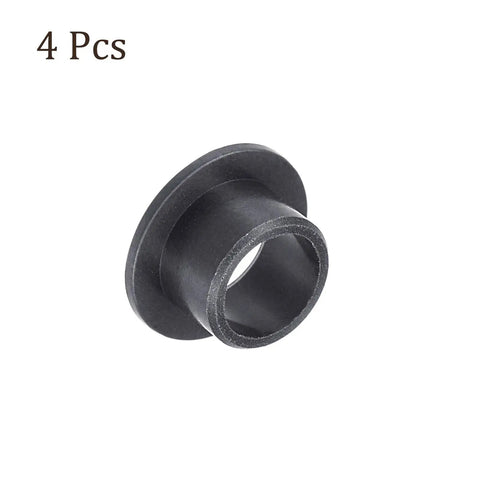 Heavy Duty 4 Pack Flanged Sleeve Bearings 8Mm By 10Mm By 7Mm Pom Oilless Bushings Built Tough For Equipment Runs Slick And Zero Hassle Self Lube Design Black single bearing piece close-up view