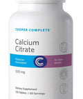 Bottle of Calcium Citrate Supplement 500 Mg 120 Tablets for strong bones and muscle health displayed on a white background