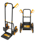 Heavy Duty Stair Climbing Cart With 330 Lb Capacity, 6 Wheel Folding Dolly And Telescoping Handle, Ergonomic Grip, Ideal For Moving Groceries, Boxes, And Bulky Items Up Stairs Or Across Floors, black metal frame