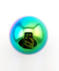 Dope Colorful Ball Style Gear Shift Knob For Manual And Automatic Transmissions Universal Fit Neo Chrome Finish Shifter Lever Upgrade For Cars With Slick Grip And Durable Aluminum Build top view showing neo chrome finish and reflection