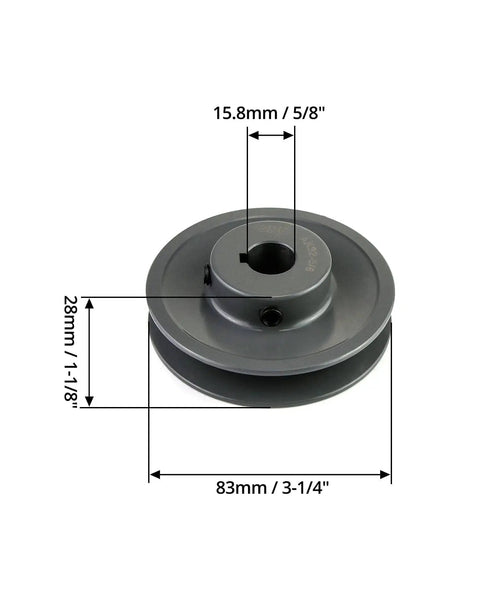Single Groove V Belt Pulley 3.25 Inch Outer Diameter Five Eighth Inch Bore Cast Iron Fixed Bore For 4L A AX V-Belt Size Heavy Duty Pulley AK3258 Built For Tough Shop Use With Durable Cast Iron Construction And Corrosion Resistance