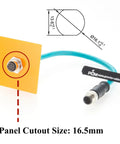 M12 A Code 8 Pin Male To Female Extension Cable With Front Panel Bulkhead Mount IP67 Shielded CAT6A Pro Grade Industrial Ethernet For Sensors, Robotics, Machine Vision And Automation 0.3m, panel cutout 16.5mm