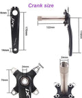 Hollow Integrated 170mm 104 BCD Mountain Bike Crankset dimensions and details with narrow-wide 30T-42T chainring compatibility.