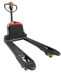 Heavy Duty Electric Pallet Jack Truck With Lithium Battery For Indoor Moves features robust forks and compact design for easy maneuvering.