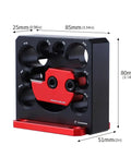 Top Shelf Adjustable Dowel Maker Jig Kit Featuring Slick Anodized Aluminum Build and Razor Sharp Carbide Blades visible at different angles.