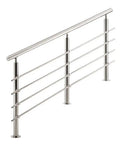 Heavy Duty 304 Stainless Steel Cable Railing Posts With Kickass Adjustable Angle Hardware For Rock Solid Deck Stair Safety And Weatherproof Outdoor Balcony Fencing, side view of horizontal railing structure.