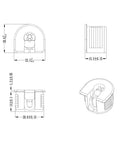 Top Shelf Flush Mount Furniture Connectors And Bolts For 3/4 Inch Wood Panels technical drawing showing 100 piece bulk kit dimensions.