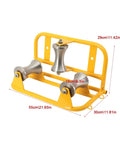 Heavy-Duty Steel Cable Puller Sheave For Large Scale High V And Construction Projects, Super Durable industrial wire tugger feeding pulley attachment in yellow.