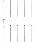 10-piece 16G Straight Piercing Taper Insertion Pin Set For Internally Threaded Nose Septum Lip Rings Labret