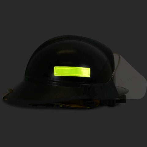 Yellow Retro Reflective Hard Hat Stickers 1 By 4 Inch Pack Of 16 Durable Helmet Decals On Black Hard Hat