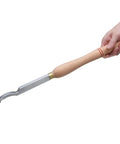 Four Piece Carbide Tipped Wood Turning Lathe Chisel Set With Straight Cutting And Curved Hollowing Blades Featuring Tough Alloy Shafts And Beech Handles for detailed woodwork.