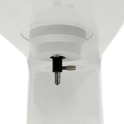 Close-up of the beefy diamond indenter on the Pro Grade Digital Rockwell Hardness Tester for precise metal hardness measurement.