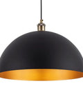 Vintage Industrial Dome Pendant Light With Black And Gold Finish Dope Warm Amber Glow For Kitchen Island Hallway Bedroom Or Farmhouse Chandeliers