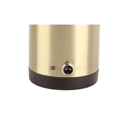 Close-up of the power connection and indicator of the Ride Easy With This Badass 12V Car Electric Kettle Stainless Steel Frame Holding 1000Ml.