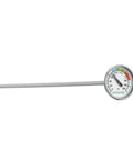 Compost Soil Thermometer With 304 Stainless Steel Case And Probe, 16 Inch Stem, 1.75 Inch Dial, 0 To 200 Fahrenheit, Three Zone Color Code Dial For Precise Composting And Garden Health For Home Gardeners. 16-inch probe with color dial