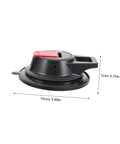 Side view of Heavy Duty Camping Cup Anchor with Suction Cup Hanger made of black ABS material, measuring 15x7 cm.