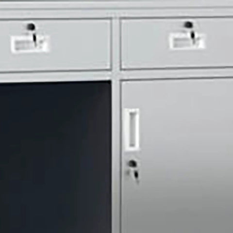 Kickass Heavy Duty Stainless Steel Workbench Setup For Office Or Commercial Kitchen Prep Station, featuring drawers and cabinet.