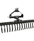Cat-0 Agricultural Field Landscape Rake With Spring Steel Tines attached to a bracket, ideal for clearing debris and leaves.