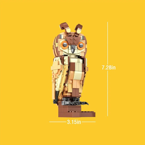 Owl Model Kit Building Set For Adults And Kids Ages 9 And Up, Super Fun Creative Animal Figures Collection, Ideal Valentines Day And Birthday Gift For Boys Girls Couples And Animal Lovers. 7.28in x 3.15in owl model