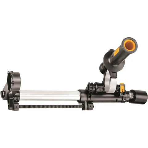 Side view of Dust Extractor Telescope With Hose For SDS Rotary Hammers Black Pro Grade Attachment