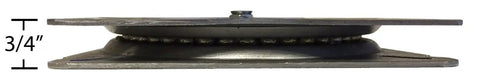 Side view of Seven Inch Replacement Memory Spring Auto Return Bar Stool Swivel Plate Heavy Duty with 3/4 inch height.