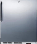 Sweet Stainless Steel Upright Freezer Packs A Deadbolt Lock Snugly Tucks Under Counters And Ada Spaces Commercial Grade Certified Kitchen Workhorse For Temp Sensitive Stock front view with sleek stainless steel finish.