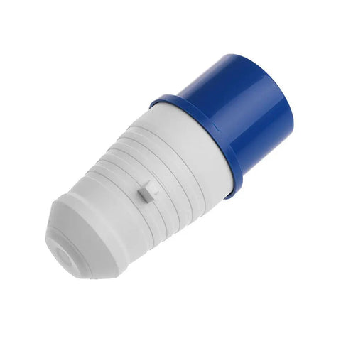 Tough As Nails 32A Industrial Three Pin Plug Built For Rough Job Sites, white and blue heavy duty design for reliable power delivery.