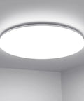 11 Inch Flush Mount LED Ceiling Light 24W 2400 Lumen Not Dimmable Waterproof IP54 Daylight White 5000K For Kitchen Bathroom Hallway