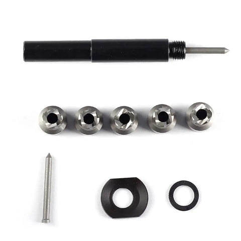 Spot Weld Cutter Set 5 Pack 3/8 Inch HSS Blades For Ripping Welds And Drilling Holes In Metal Sheets with center pin and adapter